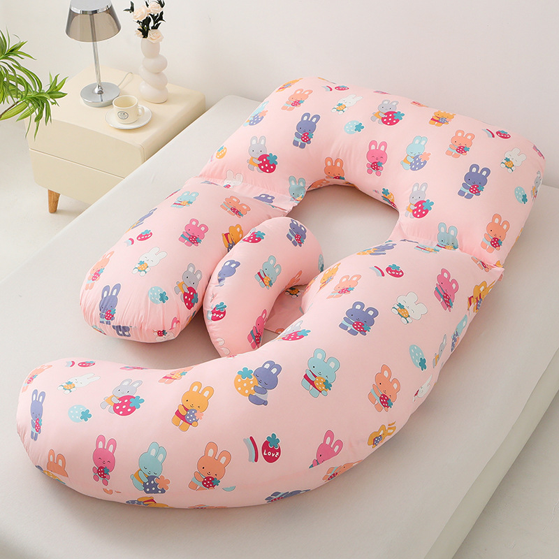 Grūtnieku spilvens ar U formu, kodols no 100% kokvilnas, pildījums no poliesteru šķiedras, 2,5 kg, piemērots visiem grūtniecības posmiem