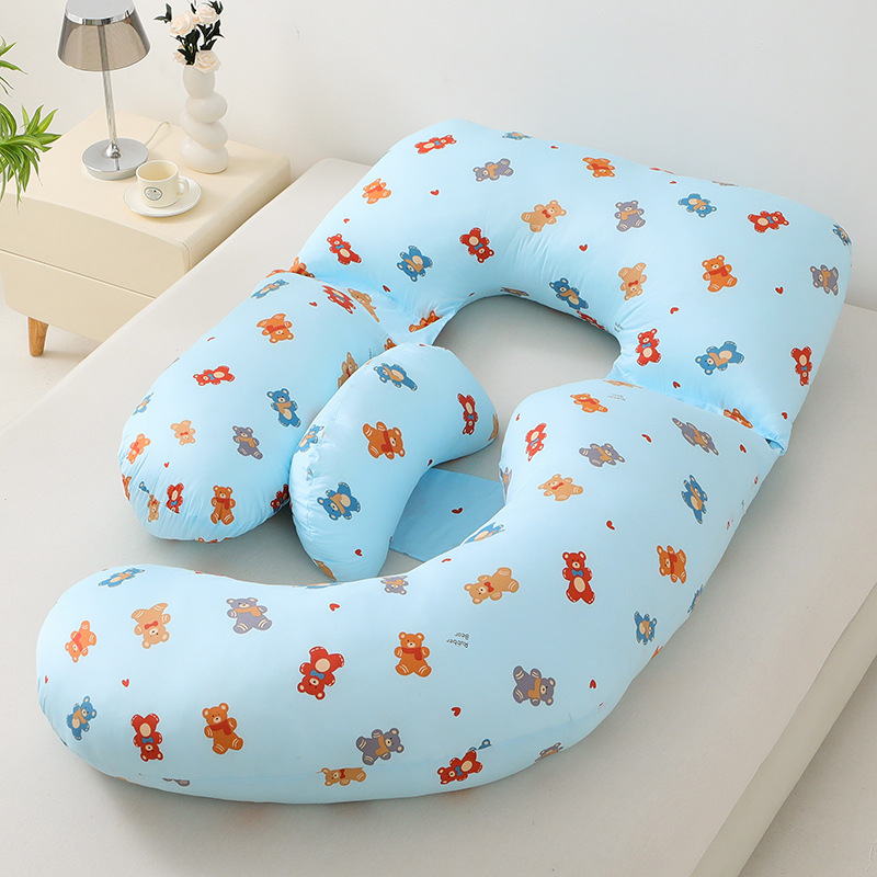 Grūtnieku spilvens ar U formu, kodols no 100% kokvilnas, pildījums no poliesteru šķiedras, 2,5 kg, piemērots visiem grūtniecības posmiem