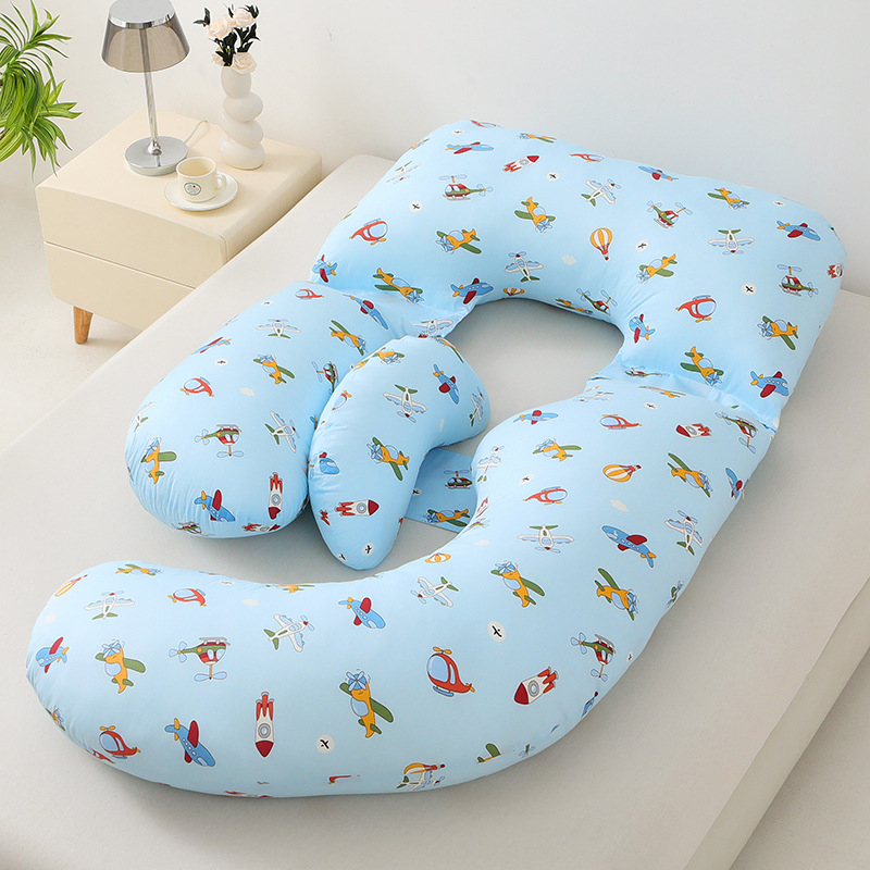 Grūtnieku spilvens ar U formu, kodols no 100% kokvilnas, pildījums no poliesteru šķiedras, 2,5 kg, piemērots visiem grūtniecības posmiem