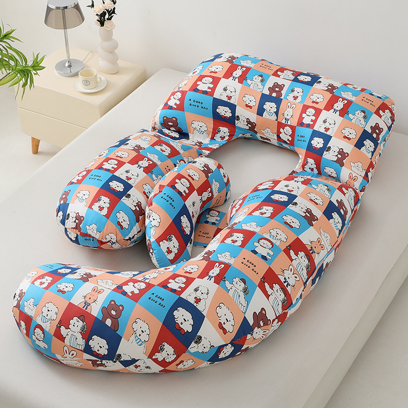 Grūtnieku spilvens ar U formu, kodols no 100% kokvilnas, pildījums no poliesteru šķiedras, 2,5 kg, piemērots visiem grūtniecības posmiem