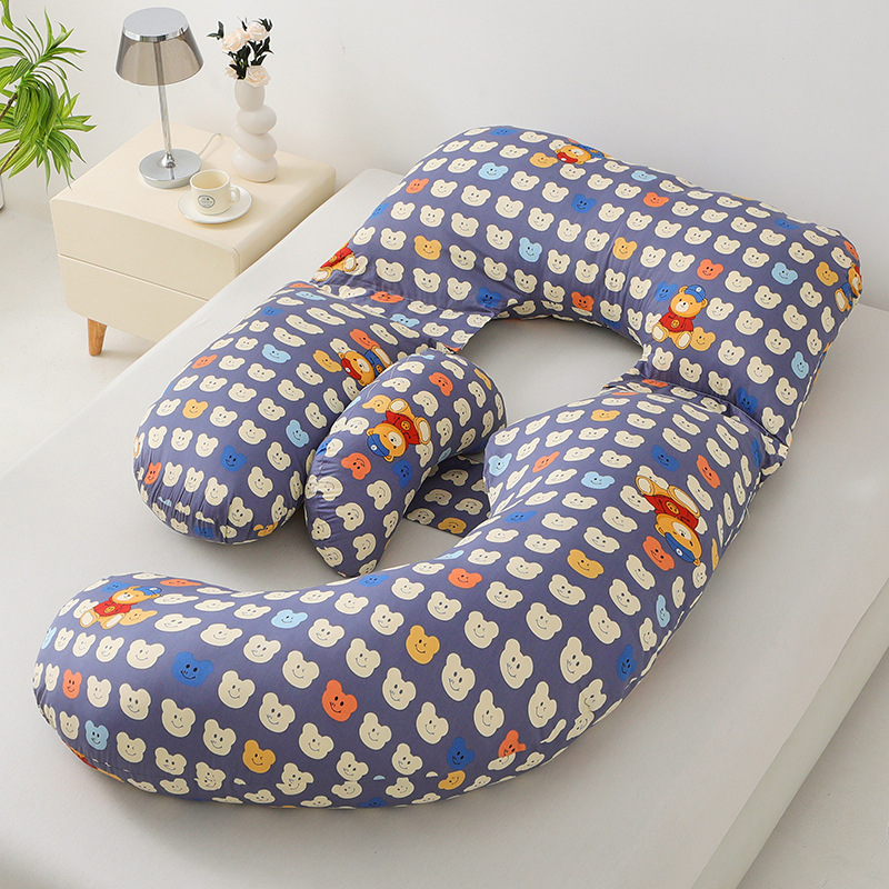 Grūtnieku spilvens ar U formu, kodols no 100% kokvilnas, pildījums no poliesteru šķiedras, 2,5 kg, piemērots visiem grūtniecības posmiem