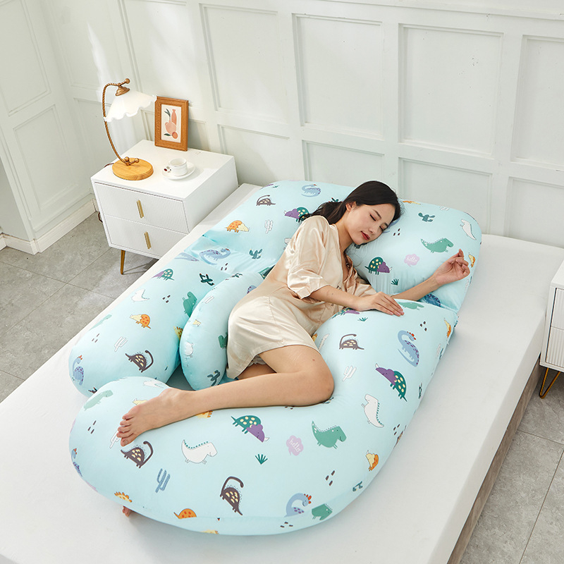 Grūtnieku spilvens ar U formu, kodols no 100% kokvilnas, pildījums no poliesteru šķiedras, 2,5 kg, piemērots visiem grūtniecības posmiem