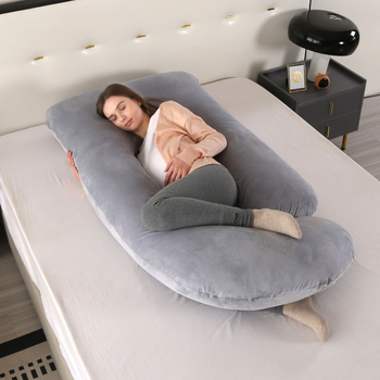 G-formas grūtniecības spilvens sāņajam gulēšanai, samta audums, pildījums poliestera šķiedra, noņemams pārvalks, 3,15 kg