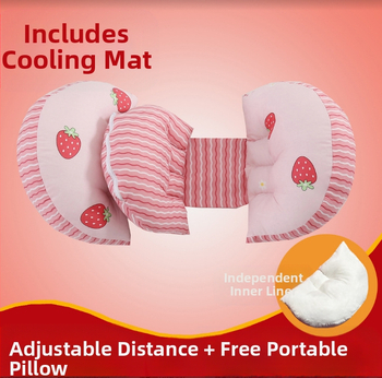 U-formas grūtniecības spilvens sāns gulēšanai ar jostas atbalstu, mazgājams, no tīra kokvilnas auduma, poliestera šķiedras pildījums, piemērots visiem grūtniecības posmiem