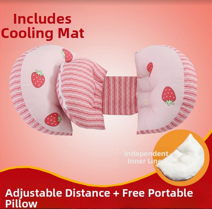 U-formas grūtniecības spilvens sāns gulēšanai ar jostas atbalstu, mazgājams, no tīra kokvilnas auduma, poliestera šķiedras pildījums, piemērots visiem grūtniecības posmiem