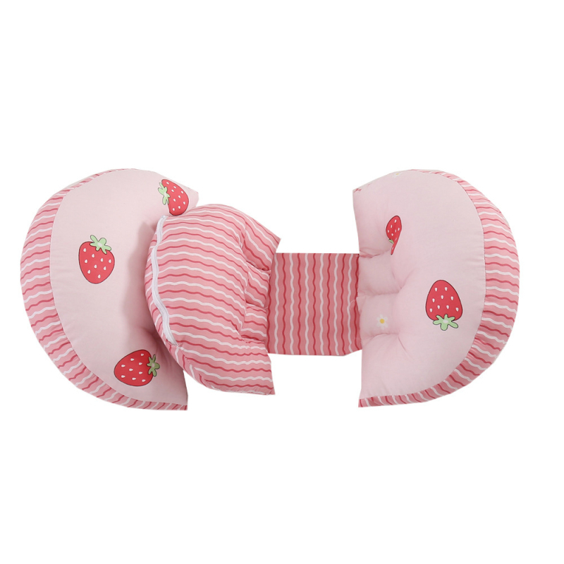 U-formas grūtniecības spilvens sāns gulēšanai ar jostas atbalstu, mazgājams, no tīra kokvilnas auduma, poliestera šķiedras pildījums, piemērots visiem grūtniecības posmiem