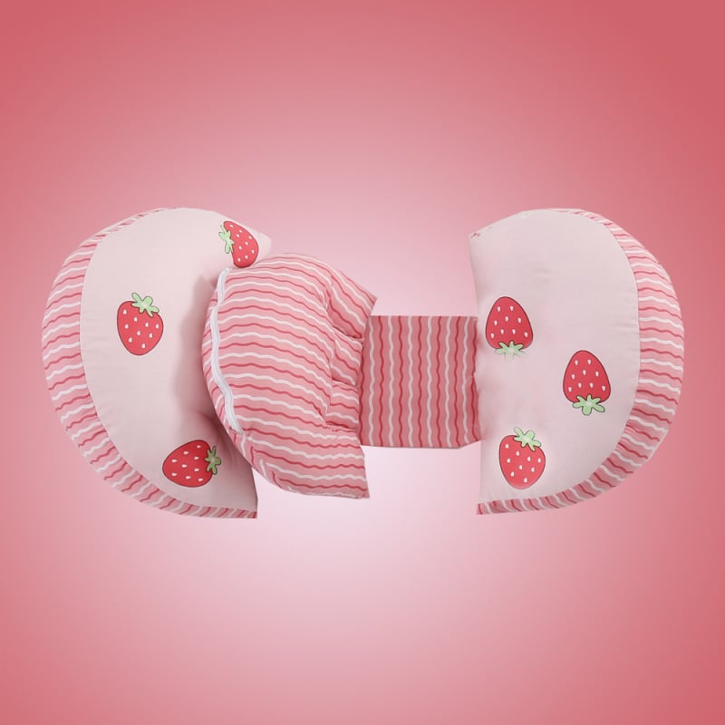 U-formas grūtniecības spilvens sāns gulēšanai ar jostas atbalstu, mazgājams, no tīra kokvilnas auduma, poliestera šķiedras pildījums, piemērots visiem grūtniecības posmiem