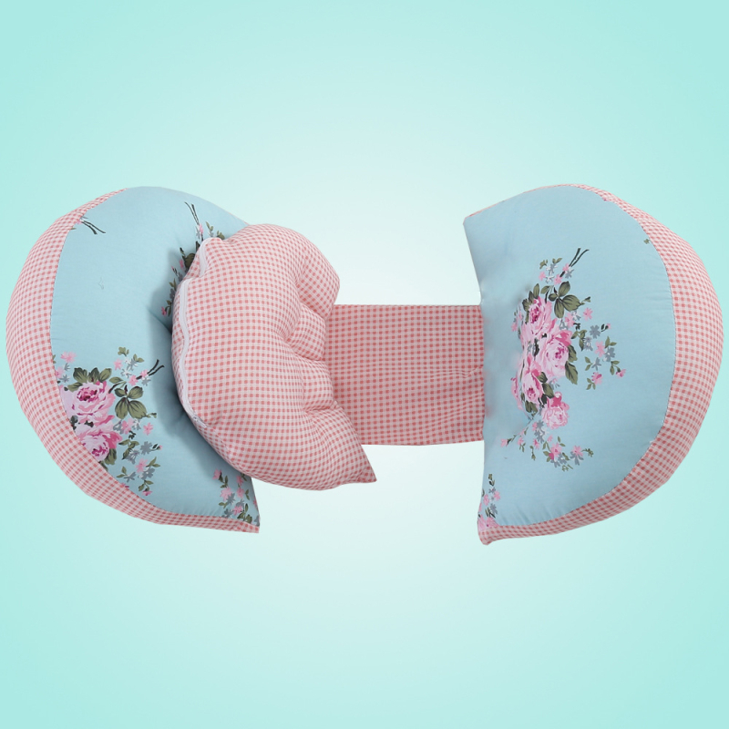 U-formas grūtniecības spilvens sāns gulēšanai ar jostas atbalstu, mazgājams, no tīra kokvilnas auduma, poliestera šķiedras pildījums, piemērots visiem grūtniecības posmiem