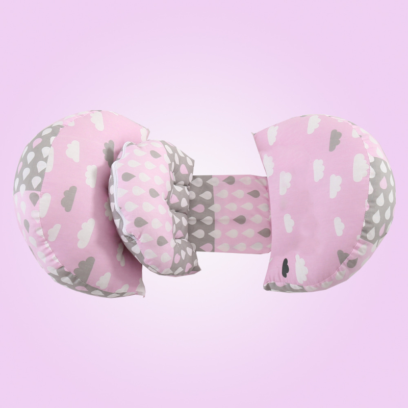 U-formas grūtniecības spilvens sāns gulēšanai ar jostas atbalstu, mazgājams, no tīra kokvilnas auduma, poliestera šķiedras pildījums, piemērots visiem grūtniecības posmiem
