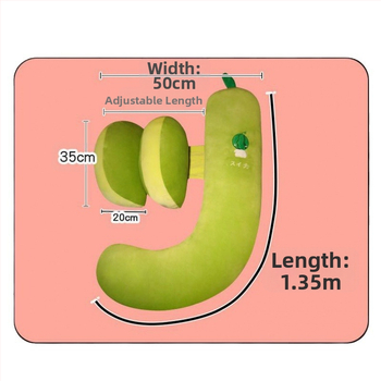 U-veida grūtnieču spilvens ar vidējo atbalstu sānu gulēšanai; svars 0,55–1,0 kg; pildījuma augstums 1–5 cm; piemērots visiem grūsnības posmiem; noņemams un mazgājams pārklājs