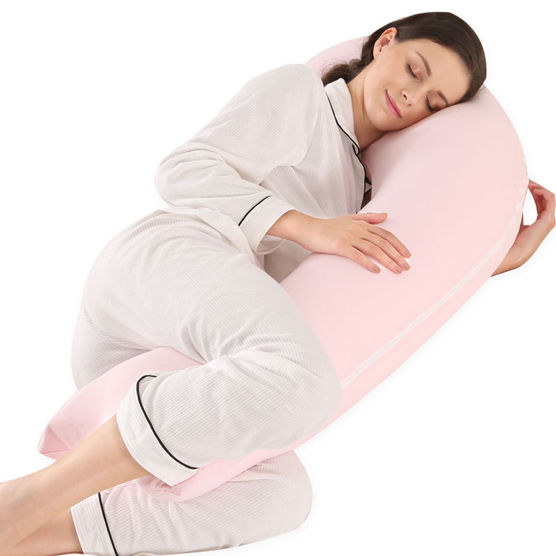 Adīti J formas grūtnieču spilvens ar vidukļa atbalstu, poliestera šķiedras pildījums, svars 1,9 kg, pielāgošana pieejama