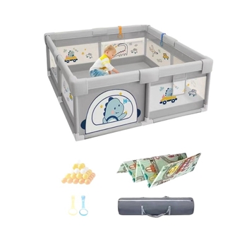 Sklopivi dječji madrac za igru s ogradom - unutarnja upotreba, tkanina, za djecu 0-2 godine