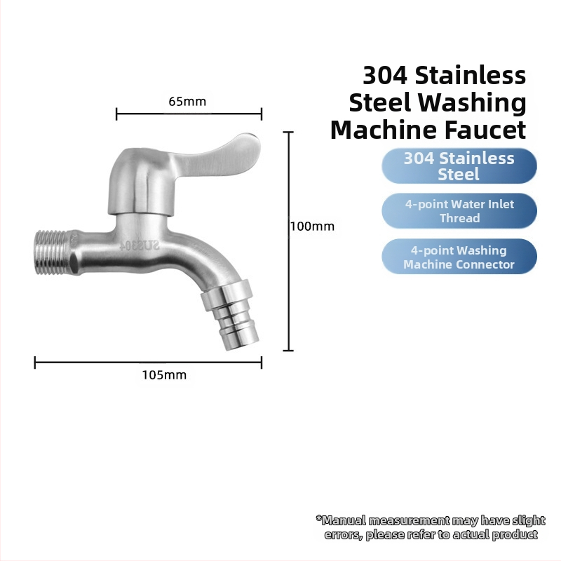 Kran za perilicu i kupaonu — 304 nehrđajući čelik / mesing / plast, dvostruki izlaz, debela konstrukcija, otporan na eksplozije