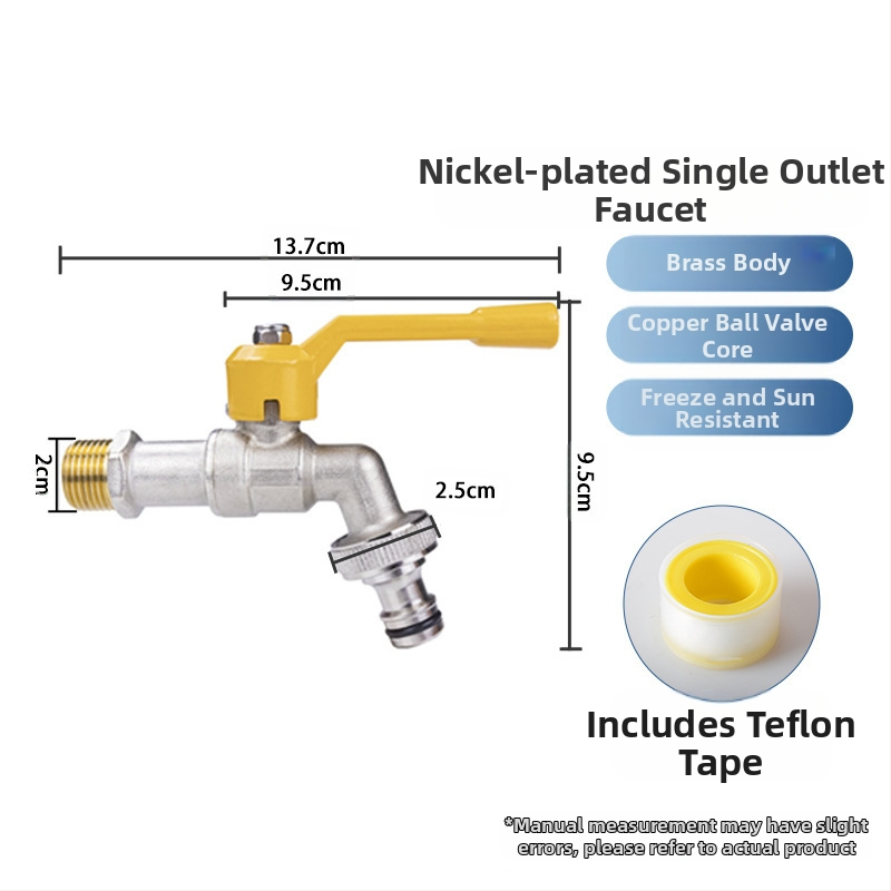 Kran za perilicu i kupaonu — 304 nehrđajući čelik / mesing / plast, dvostruki izlaz, debela konstrukcija, otporan na eksplozije