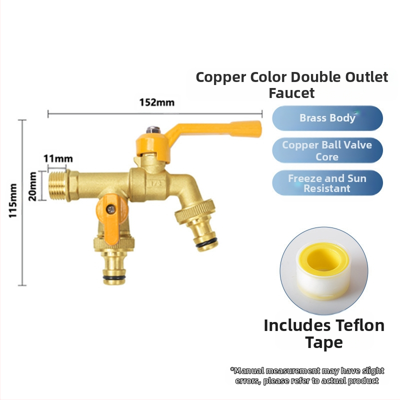 Kran za perilicu i kupaonu — 304 nehrđajući čelik / mesing / plast, dvostruki izlaz, debela konstrukcija, otporan na eksplozije