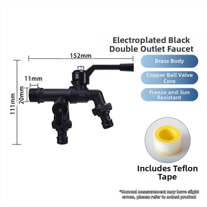 Kran za perilicu i kupaonu — 304 nehrđajući čelik / mesing / plast, dvostruki izlaz, debela konstrukcija, otporan na eksplozije