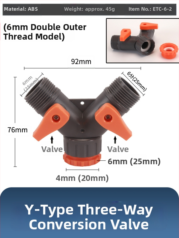 Plastikas raksts vārsts auto mazgāšanai ar ātru savienojumu, Hongying modeļa, sienas biezums 2 mm, klase A