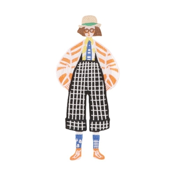 Patch κεντήματος διαλυόμενο στο νερό με εικόνα κοριτσιού για ρούχα και αξεσουάρ