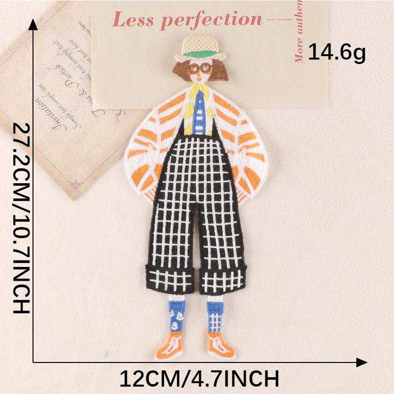 Patch κεντήματος διαλυόμενο στο νερό με εικόνα κοριτσιού για ρούχα και αξεσουάρ