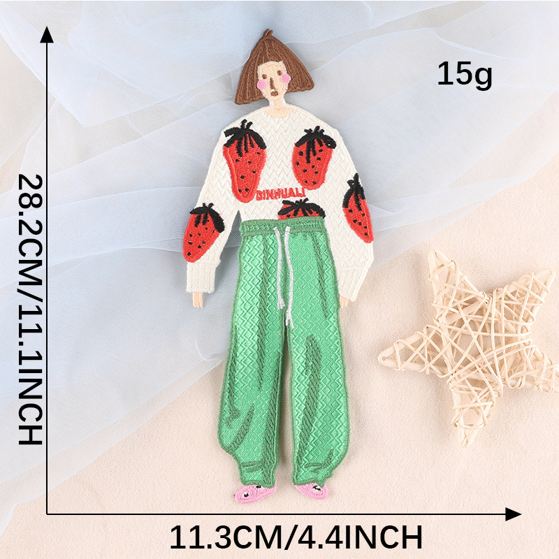 Patch κεντήματος διαλυόμενο στο νερό με εικόνα κοριτσιού για ρούχα και αξεσουάρ