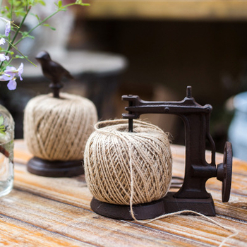 Διακοσμητικό από χυτοσίδηρο με ράφι για σχοινί, γάτα και πουλί, διακοσμητικό ραπτομηχανής – ρετρό διακόσμηση κήπου, ημι-χειροποίητο