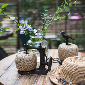 Διακοσμητικό από χυτοσίδηρο με ράφι για σχοινί, γάτα και πουλί, διακοσμητικό ραπτομηχανής – ρετρό διακόσμηση κήπου, ημι-χειροποίητο