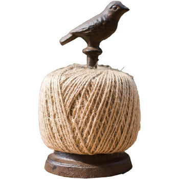 Διακοσμητικό από χυτοσίδηρο με ράφι για σχοινί, γάτα και πουλί, διακοσμητικό ραπτομηχανής – ρετρό διακόσμηση κήπου, ημι-χειροποίητο