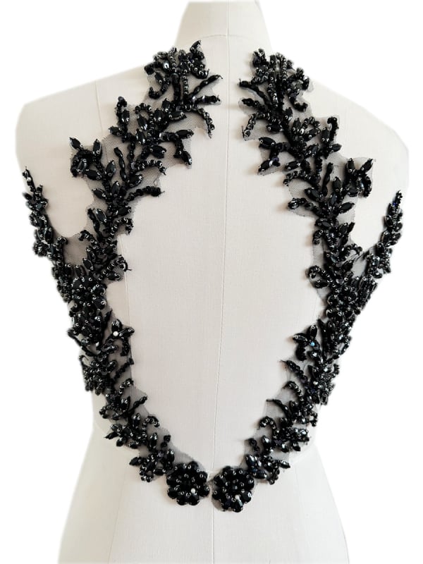 Patch pentru haine cu mărgele acrilice și paiete, decor floral pe spate din plasă, accesorii DIY, Primăvara 2023, Qingdao