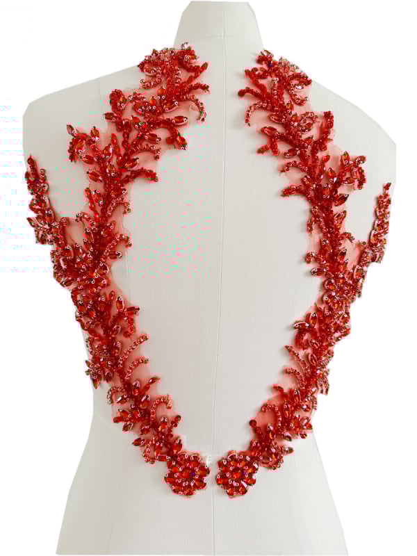 Patch pentru haine cu mărgele acrilice și paiete, decor floral pe spate din plasă, accesorii DIY, Primăvara 2023, Qingdao