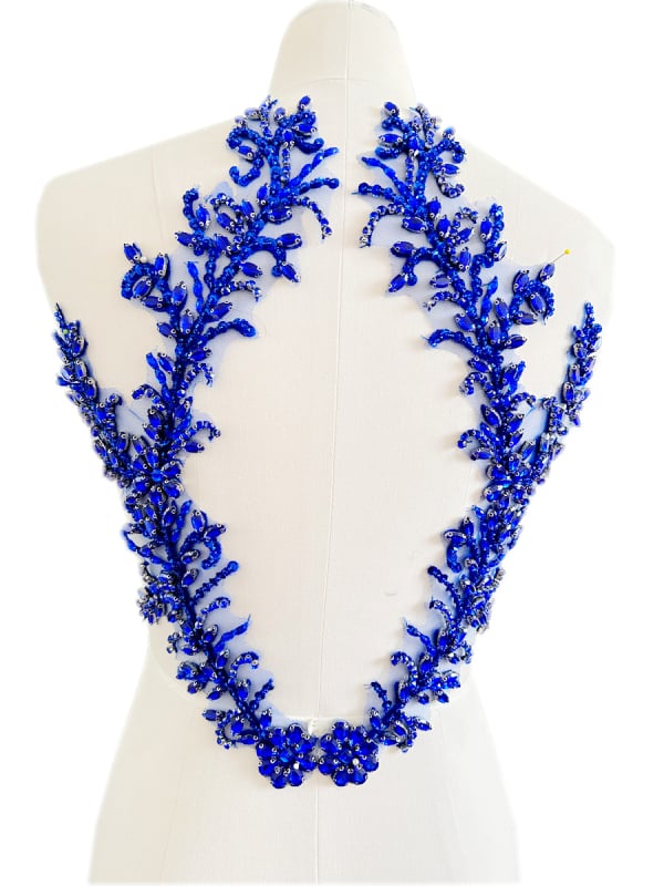 Patch pentru haine cu mărgele acrilice și paiete, decor floral pe spate din plasă, accesorii DIY, Primăvara 2023, Qingdao