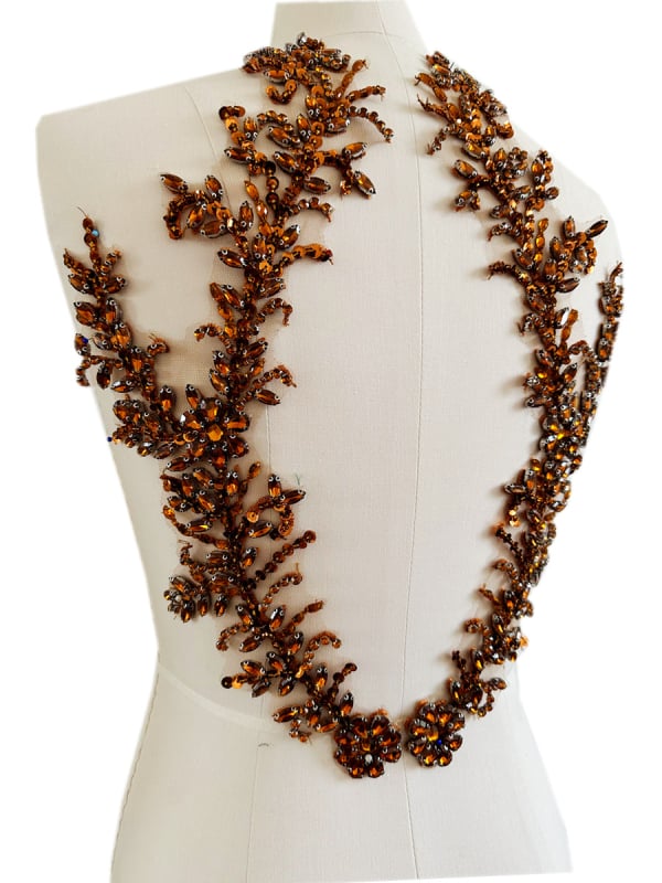 Patch pentru haine cu mărgele acrilice și paiete, decor floral pe spate din plasă, accesorii DIY, Primăvara 2023, Qingdao