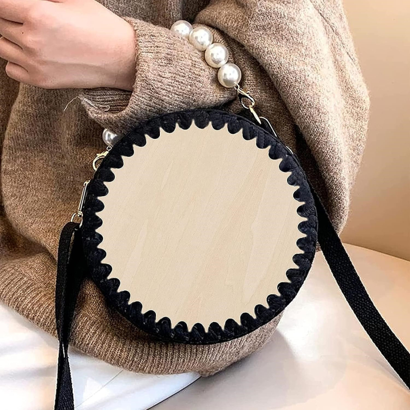 Drvena okrugla podloga za torbu – DIY baza za pohranu, prirodni materijal, moderni minimalistički stil