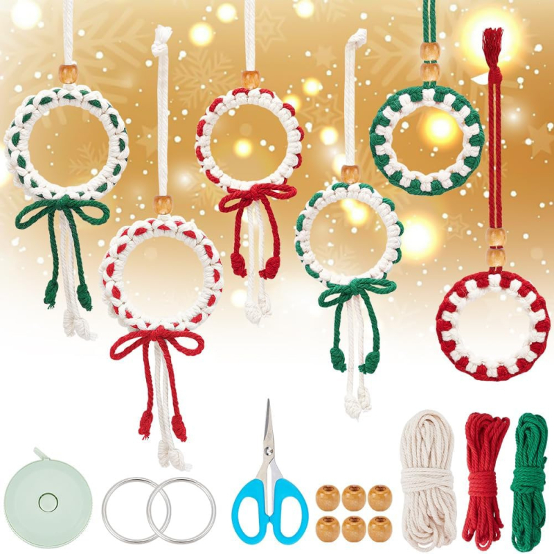 DIY комплект за коледни украси – модерна гобленова тъкан за коледно дърво – Материал: Друг