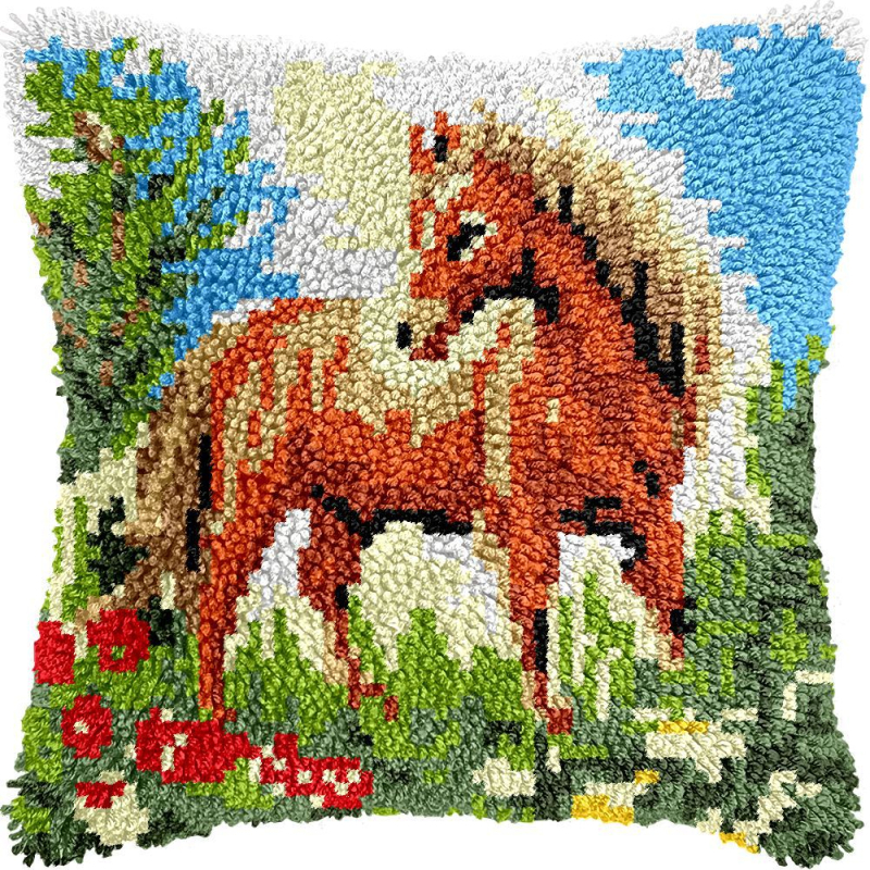 DIY комплект за бродиране на калъф за възглавница — акрилни влакна; Обработка и персонализация: Поддръжка; Нордически стил; Серия черепи; Спалня