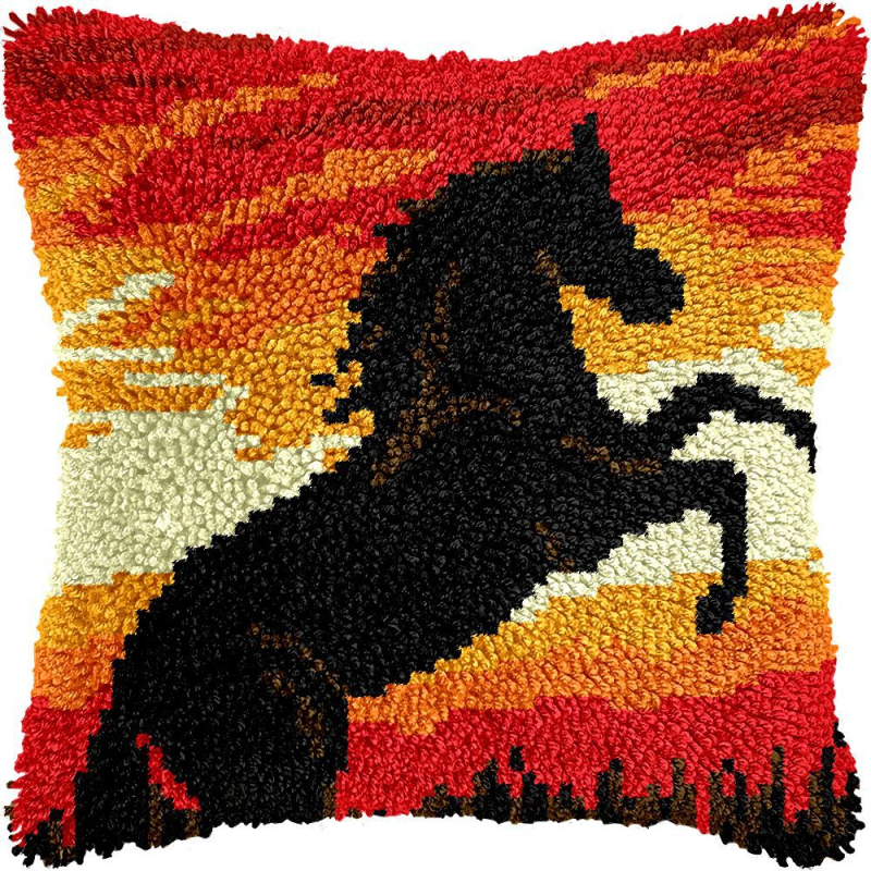 DIY комплект за бродиране на калъф за възглавница — акрилни влакна; Обработка и персонализация: Поддръжка; Нордически стил; Серия черепи; Спалня