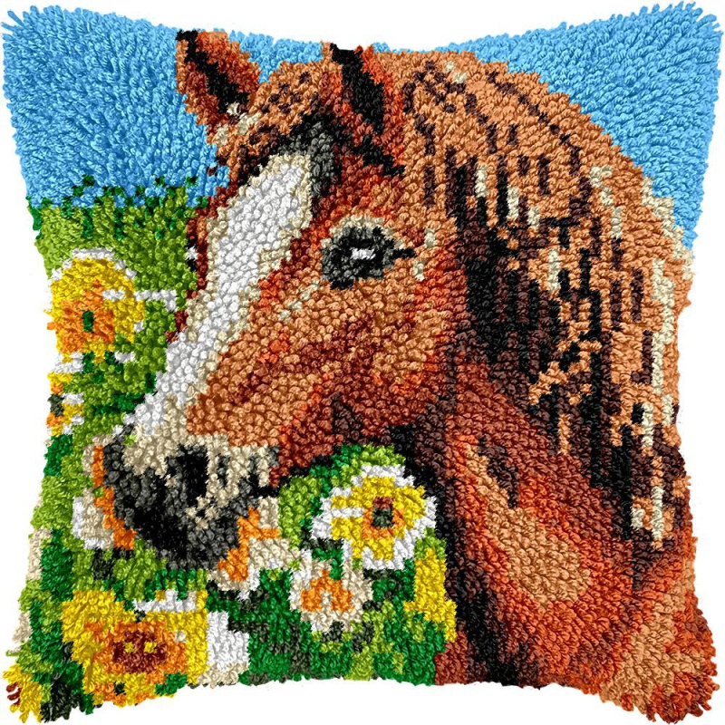 DIY комплект за бродиране на калъф за възглавница — акрилни влакна; Обработка и персонализация: Поддръжка; Нордически стил; Серия черепи; Спалня