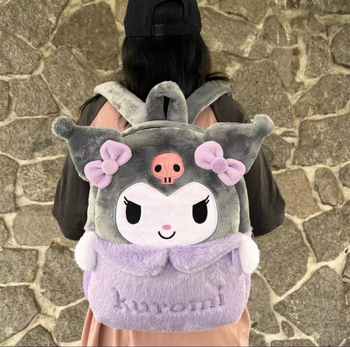 Plušinė kuprinė su gyvūnų dizainu, trumpas pliušas, PP medvilnės užpildas, pritaikymas galimas, tinkama 7–14 metų vaikams.