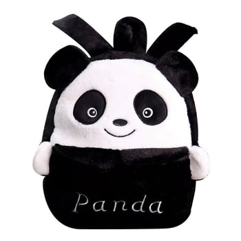 Plušinė kuprinė su gyvūnų dizainu, trumpas pliušas, PP medvilnės užpildas, pritaikymas galimas, tinkama 7–14 metų vaikams.