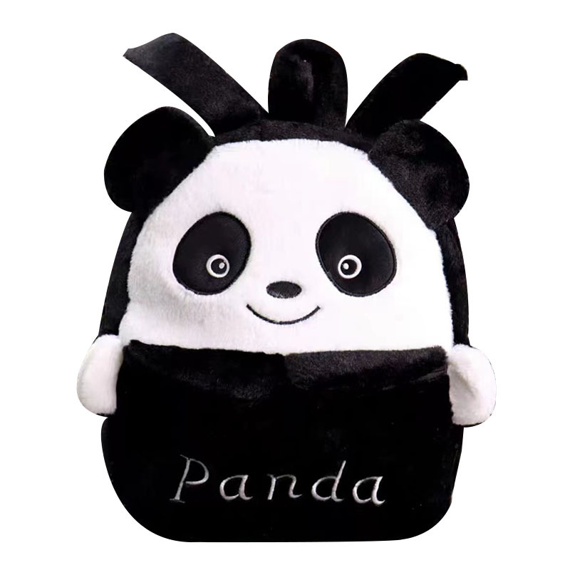 Plušinė kuprinė su gyvūnų dizainu, trumpas pliušas, PP medvilnės užpildas, pritaikymas galimas, tinkama 7–14 metų vaikams.