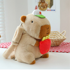 Kapibara kuprinė, pūkli žaislas, didelė talpa, PP medvilnės užpildas, paaugliams 7–14 metų