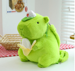 Kapibara kuprinė, pūkli žaislas, didelė talpa, PP medvilnės užpildas, paaugliams 7–14 metų