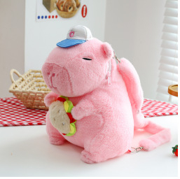 Kapibara kuprinė, pūkli žaislas, didelė talpa, PP medvilnės užpildas, paaugliams 7–14 metų