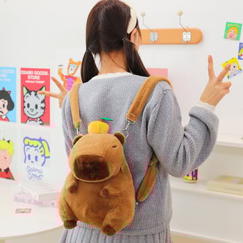 Kapibara kuprinė, pūkli žaislas, didelė talpa, PP medvilnės užpildas, paaugliams 7–14 metų