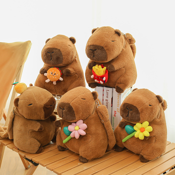 Kapibara kuprinė, pūkli žaislas, didelė talpa, PP medvilnės užpildas, paaugliams 7–14 metų