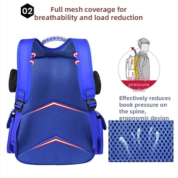 3D раница за начално училище за ученици от 1-2 клас, с картина на автомобил, голям капацитет, найлонова материя