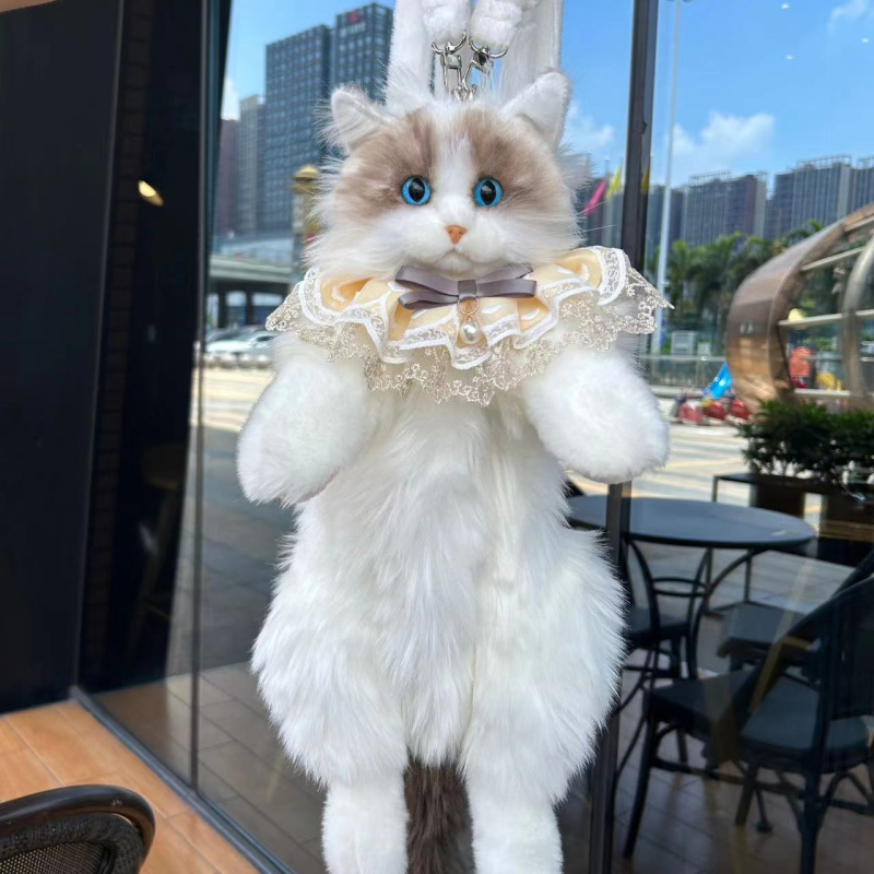 Katės pūkų kuprinė lėlė su PP medvilnės užpildymu, amžiaus grupė 15–35 metai