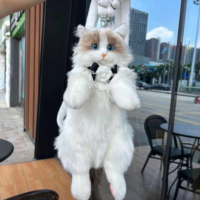 Katės pūkų kuprinė lėlė su PP medvilnės užpildymu, amžiaus grupė 15–35 metai