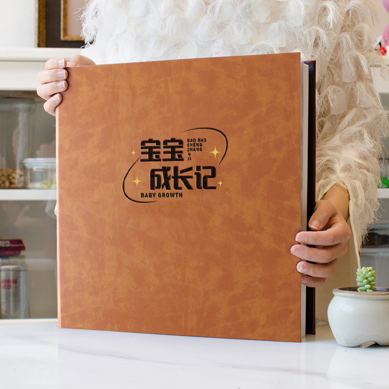 Αλμπουμ φωτογραφιών για την ανάπτυξη του μωρού — DIY αυτοκόλλητο, χειροποίητο, μεγάλης χωρητικότητας, εξώφυλλο από χαρτί; Διαθέσιμο σε 20, 40 ή 60 σελίδες; Κατάλληλο ως δώρο για συμμαθητές.