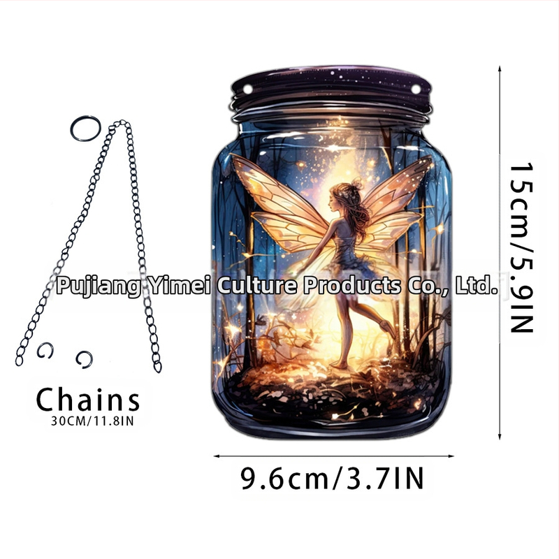 Akrilno staklo privjesak s motivom vile-elf za kućnu dekoraciju; zidno viseći; mogućnost otiska loga; tisak na površini