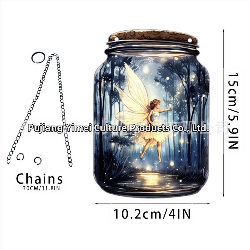 Akrilno staklo privjesak s motivom vile-elf za kućnu dekoraciju; zidno viseći; mogućnost otiska loga; tisak na površini